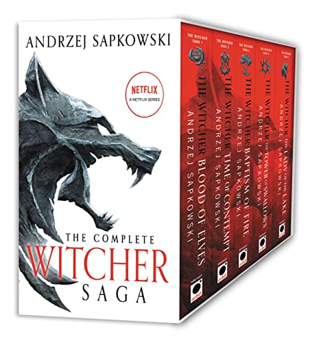 The Witcher Boxed Set: Blood of Elves, The Time of Contempt, Baptism of Fire, The Tower of Swallows, The Lady of the Lake Cover