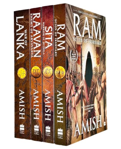 Amish Tripathi Ram Chandra Series 4 Books Collection Set (Ram, Sita, Raavan & War of Lanka) Cover