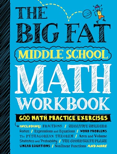 The Big Fat Middle School Math Workbook: 600 Math Practice Exercises (Big Fat Notebooks) Cover