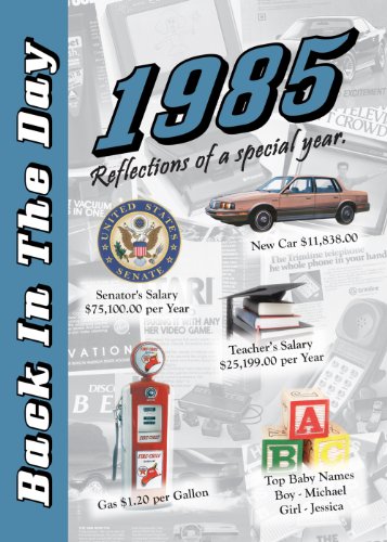 1985 Back In The Day - 24-page Greeting Card / Booklet with Envelope (5 x 7 Size) – Great for Birthdays, Anniversaries, Reunions, Graduations, Client & Corporate Gifts Cover