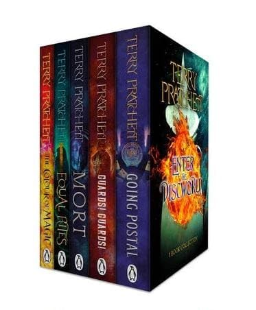 Terry Pratchett Discworld Novels Series 5 Books Collection Box Set (The Colour Of Magic, Equal Rites, Mort, Guards! Guards! & Going Postal) book image